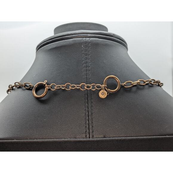 Stella & Dot Large Trillion Rhinestone Antiqued Gold Tone Necklace - Picture 5 of 6